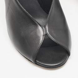 Le Silla Black Leather Candy Peep Toe Pumps Size 38