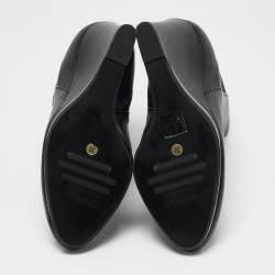 Le Silla Black Leather Wedge Ankle Boots Size 39
