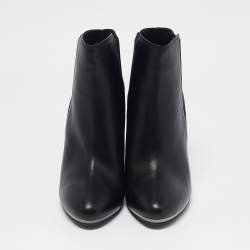 Le Silla Black Leather Wedge Ankle Boots Size 39