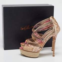 Le Silla Multicolor Snakeskin Platform Sandals Size 37.5