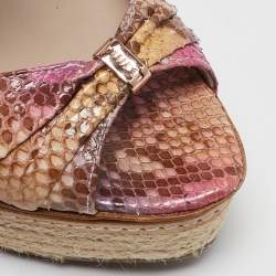 Le Silla Multicolor Snakeskin Platform Sandals Size 37.5