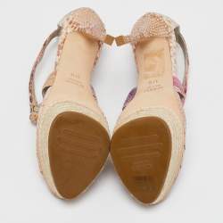 Le Silla Multicolor Snakeskin Platform Sandals Size 37.5