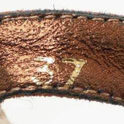 Le Silla Brown/Beige Canvas and Suede Crystal Embellished Wedge Sandals Size 37