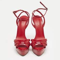 Pre Owned Le Silla Red Patent Leather Lola Platform Sandals Size 36