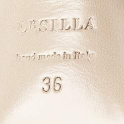 Pre Owned Le Silla Beige Patent Leather Lola Platform Sandals Size 36