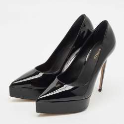 Pre Owned Le Silla Black Patent Leather Uma Platform Pumps Size 35.5
