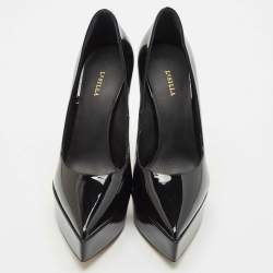 Pre Owned Le Silla Black Patent Leather Uma Platform Pumps Size 35.5