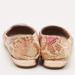 Pre Owned Le Silla Multicolor Snakeskin Leather Ballet Flats Size 39