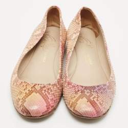 Pre Owned Le Silla Multicolor Snakeskin Leather Ballet Flats Size 39