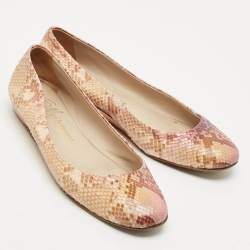 Pre Owned Le Silla Multicolor Snakeskin Leather Ballet Flats Size 39