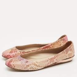 Pre Owned Le Silla Multicolor Snakeskin Leather Ballet Flats Size 39