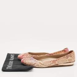 Pre Owned Le Silla Multicolor Snakeskin Leather Ballet Flats Size 39