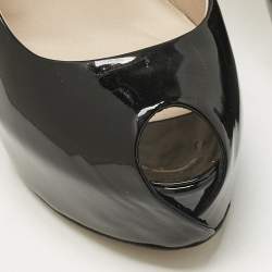 Pre Owned Le Silla Black Patent Leather Gabry Platform Pumps Size 36