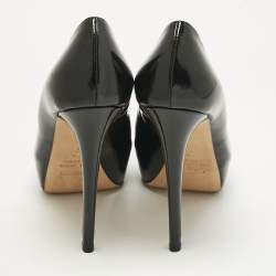 Pre Owned Le Silla Black Patent Leather Gabry Platform Pumps Size 36