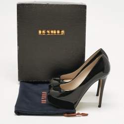 Pre Owned Le Silla Black Patent Leather Gabry Platform Pumps Size 36