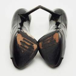 Pre Owned Le Silla Black Patent Leather Peep Toe Platform Pumps Size 36.5