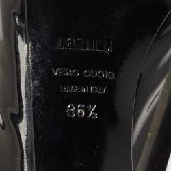 Pre Owned Le Silla Black Patent Leather Peep Toe Platform Pumps Size 36.5