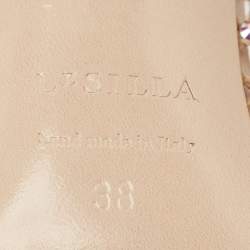 Pre Owned Le Silla Beige Stretch Fabric Gilda Ankle Length Boots Size 38