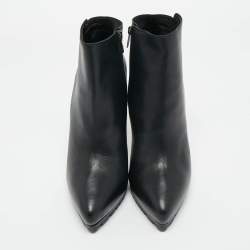 Pre Owned Le Silla Black Leather Ankle Length Boots Size 40