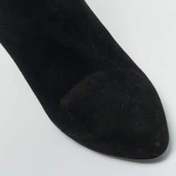Pre Owned Le Silla Black Suede Zip Up Mid Calf Boots Size 41
