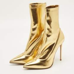 مملوكة مسبقًا Le Silla Eva Size 38 Gold Leather Ankle Length Boots