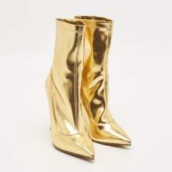 مملوكة مسبقًا Le Silla Eva Size 38 Gold Leather Ankle Length Boots