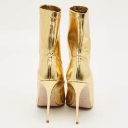 مملوكة مسبقًا Le Silla Eva Size 38 Gold Leather Ankle Length Boots