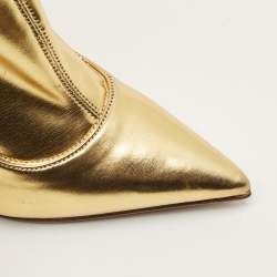 مملوكة مسبقًا Le Silla Eva Size 38 Gold Leather Ankle Length Boots