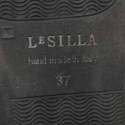 Pre Owned حذاء رياضي لي سيلا دانتيل وشبكة أسود مرصع بأحجار الراين مقاس 37.5