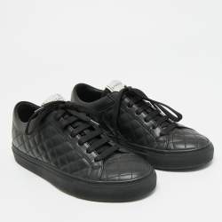 Pre Owned حذاء رياضي لي سيلا دانتيل وشبكة أسود مرصع بأحجار الراين مقاس 37.5