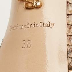 Pre Owned صندل لاسيلّا منصة نقش ثعبان بيج مقاس 38