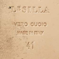 Pre Owned Le Silla Size 41 Metallic Python Embossed Leather Crystal Embellished  Ballet Flats