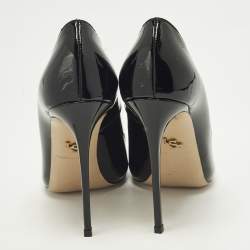 Pre Owned Le Silla Eva Size 37.5 Black Patent Leather Pointed Toe Pumps