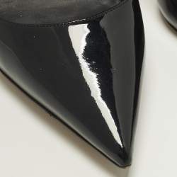 Pre Owned Le Silla Eva Size 37.5 Black Patent Leather Pointed Toe Pumps