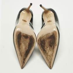 Pre Owned Le Silla Eva Size 37.5 Black Patent Leather Pointed Toe Pumps