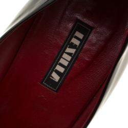 Pre Owned Le Silla Black Patent Leather Wedge Pointed Toe Pumps Size 39.5