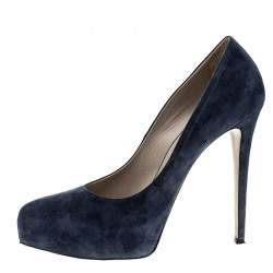 Pre Owned Le Silla Powder Blue Suede Platform Pumps Size 40