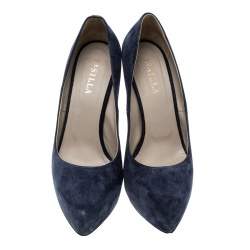Pre Owned Le Silla Powder Blue Suede Platform Pumps Size 40