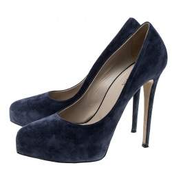 Pre Owned Le Silla Powder Blue Suede Platform Pumps Size 40