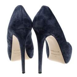 Pre Owned Le Silla Powder Blue Suede Platform Pumps Size 40