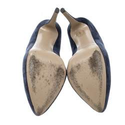 Pre Owned Le Silla Powder Blue Suede Platform Pumps Size 40