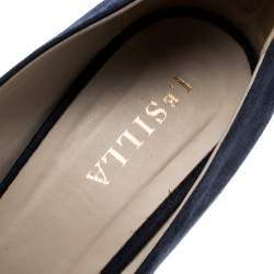 Pre Owned Le Silla Powder Blue Suede Platform Pumps Size 40