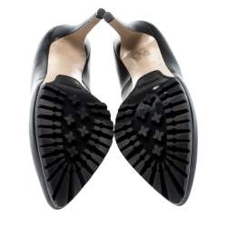 Pre Owned Le Silla Black Leather Platform Pumps Size 36