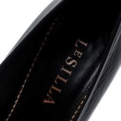 Pre Owned Le Silla Black Leather Platform Pumps Size 36