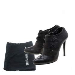 Pre Owned Le Silla Black Leather Booties Size 39