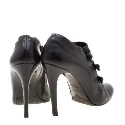 Pre Owned Le Silla Black Leather Booties Size 39