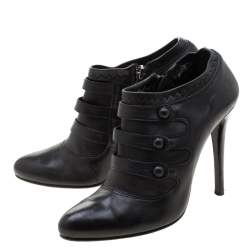 Pre Owned Le Silla Black Leather Booties Size 39