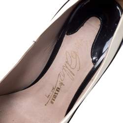 Le Silla Black/White Patent Leather Pointed Toe Pumps Size 38