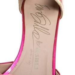 Le Silla Pink Patent Leather Peep Toe Platform Ankle Strap Sandals Size 36