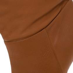 Pre Owned Le Silla Caramel Brown Leather Over The Knee Boots Size 40